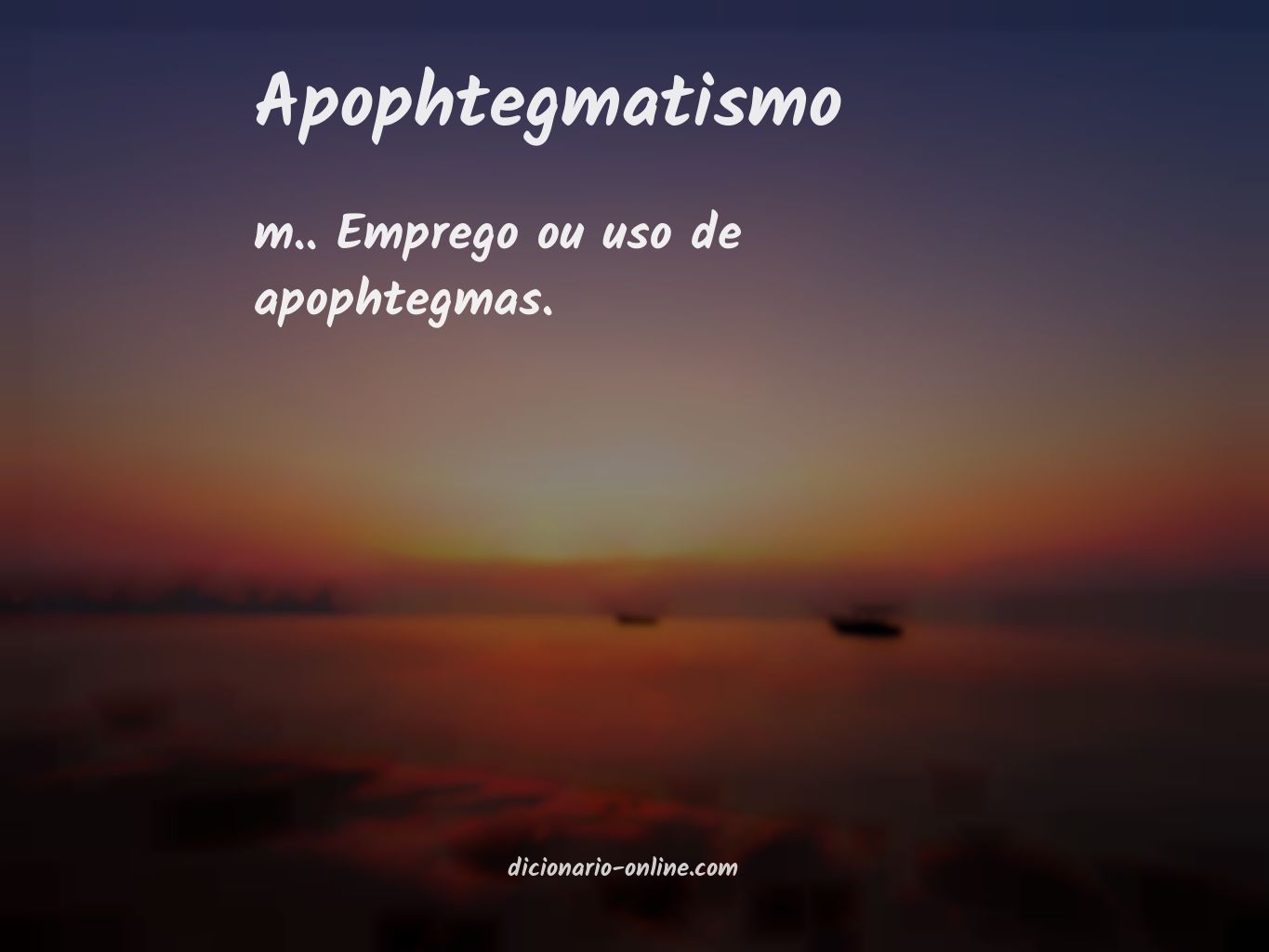 Significado de apophtegmatismo