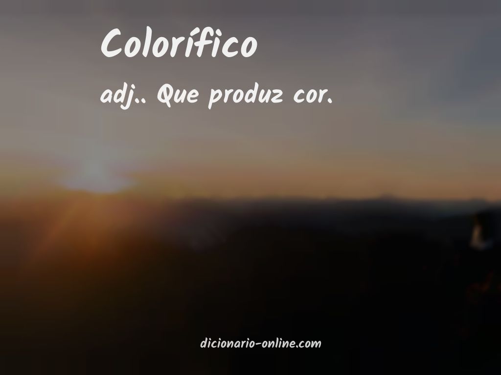 Significado de colorífico