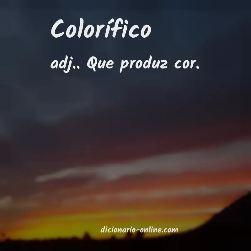 Significado de colorífico