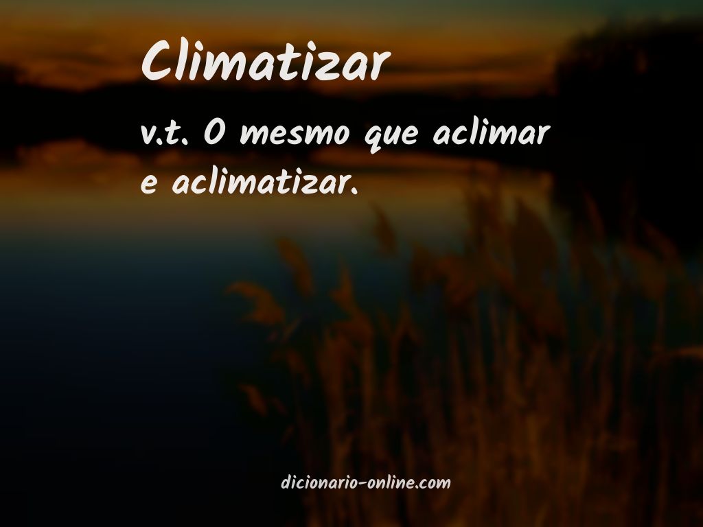 Significado de climatizar