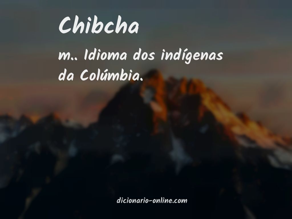 Significado de chibcha