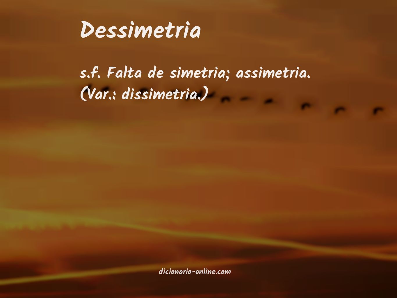 Significado de dessimetria