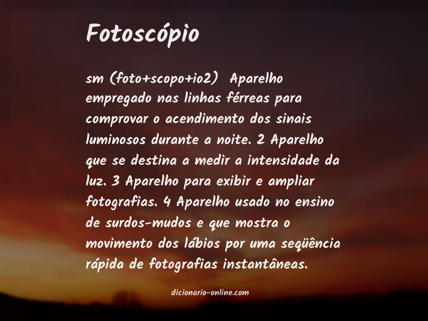 Significado de fotoscópio