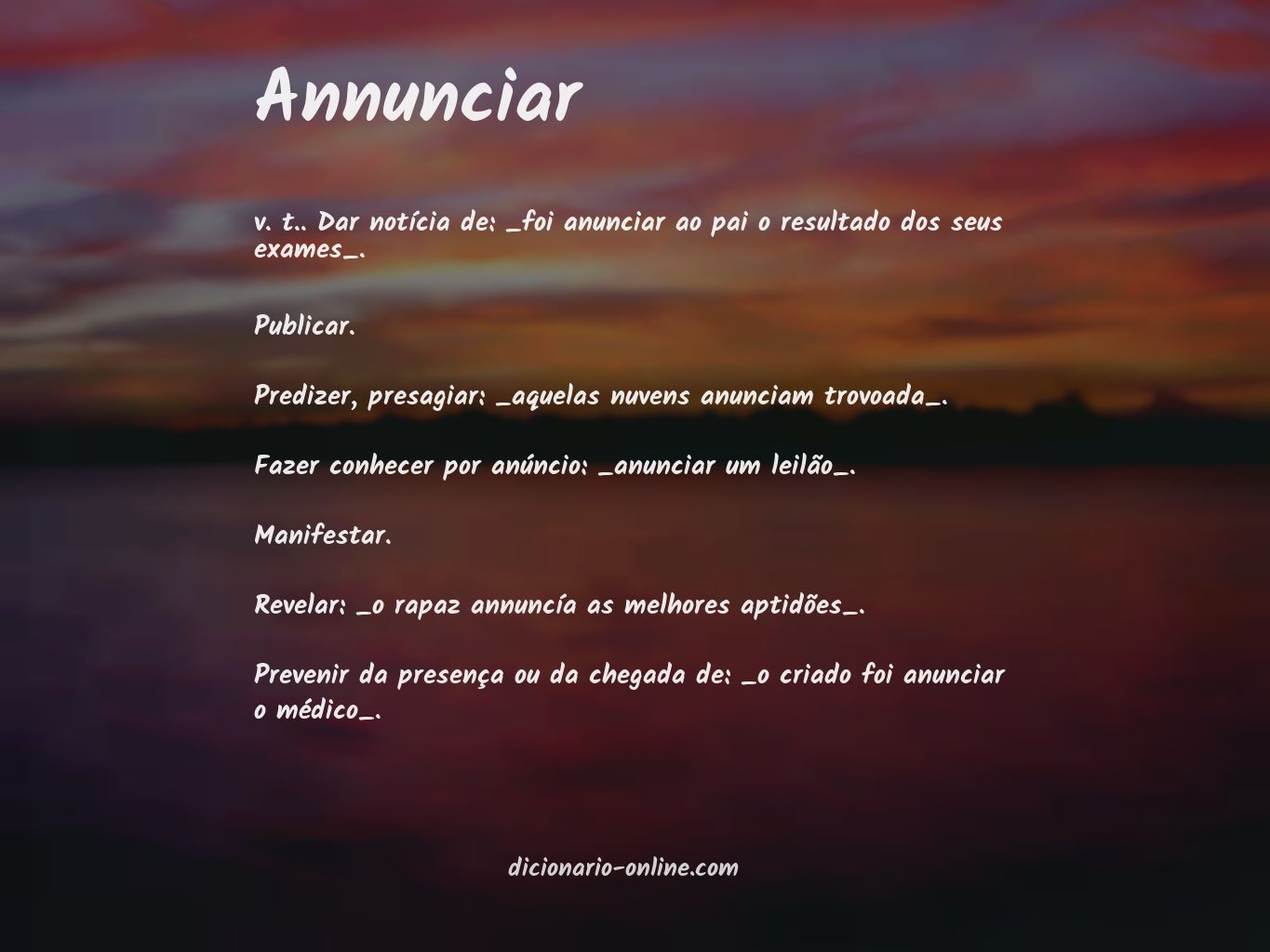 Significado de annunciar