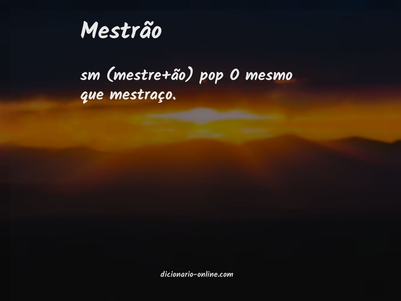 Significado de mestrão