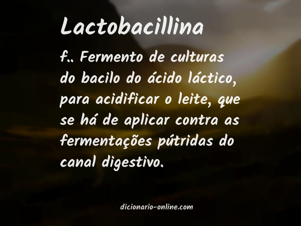 Significado de lactobacillina