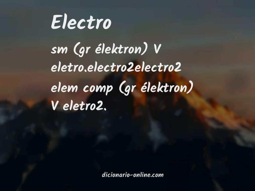 Significado de electro