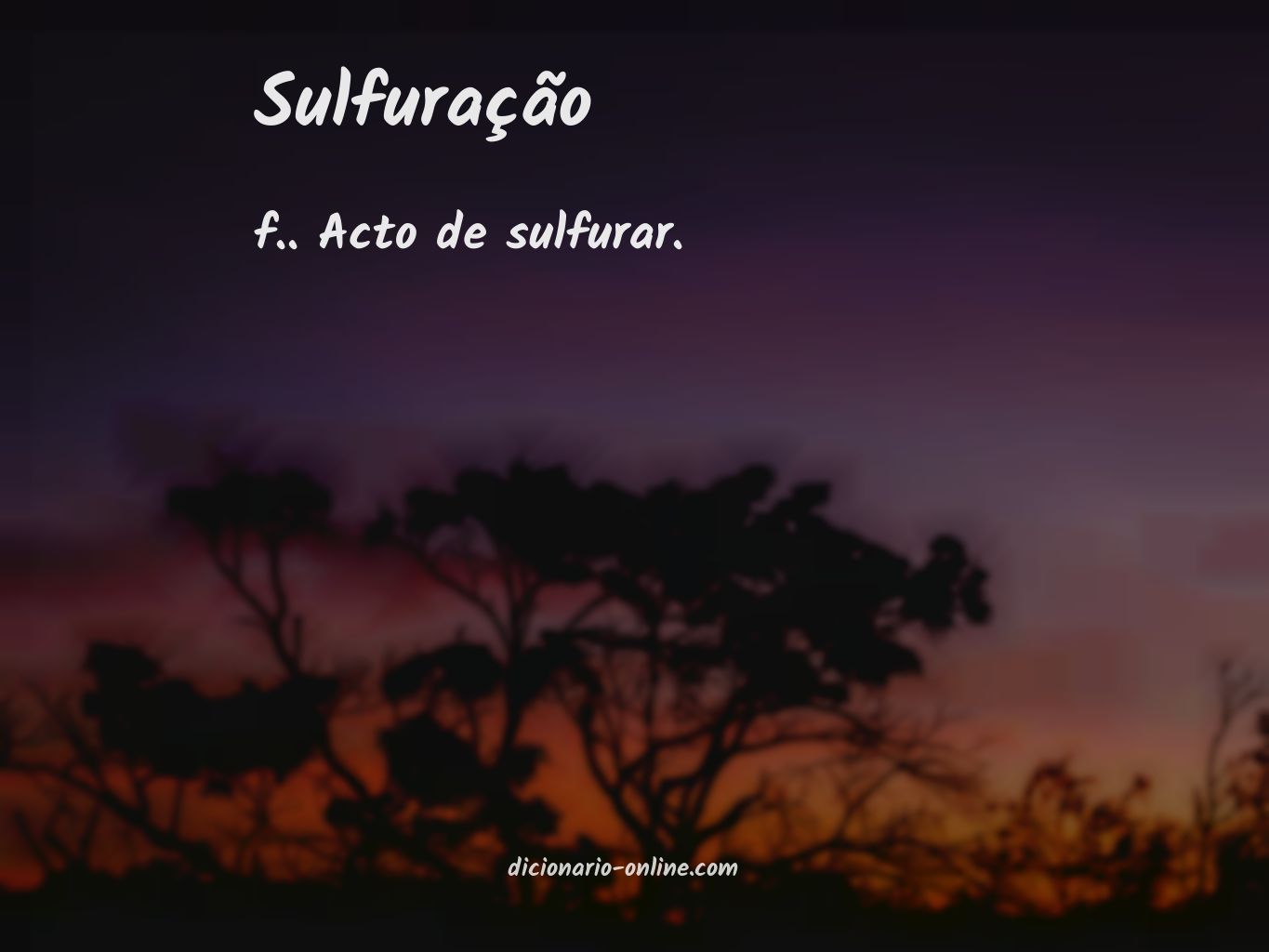 Significado de sulfuração