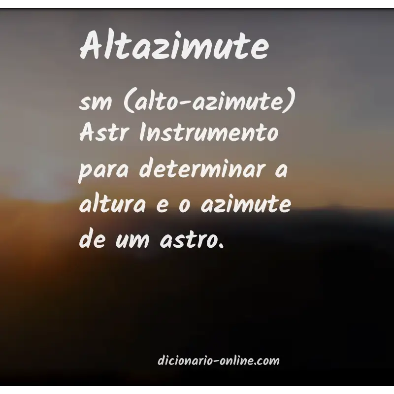 Significado de altazimute