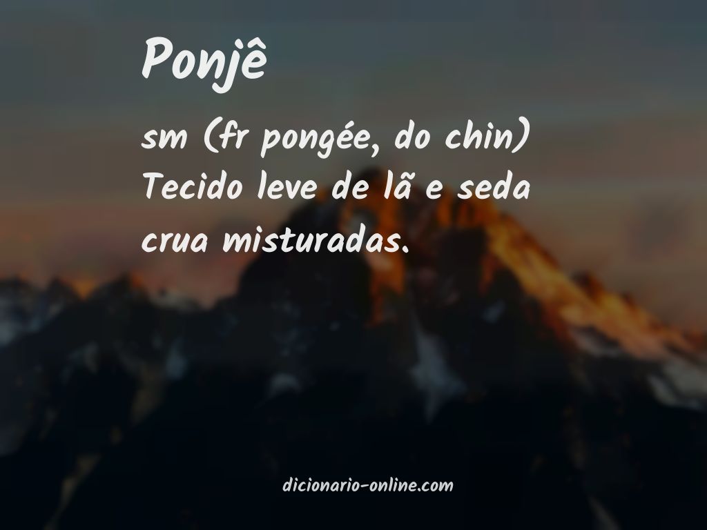 Significado de ponjê