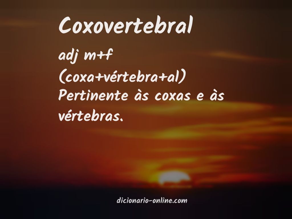 Significado de coxovertebral