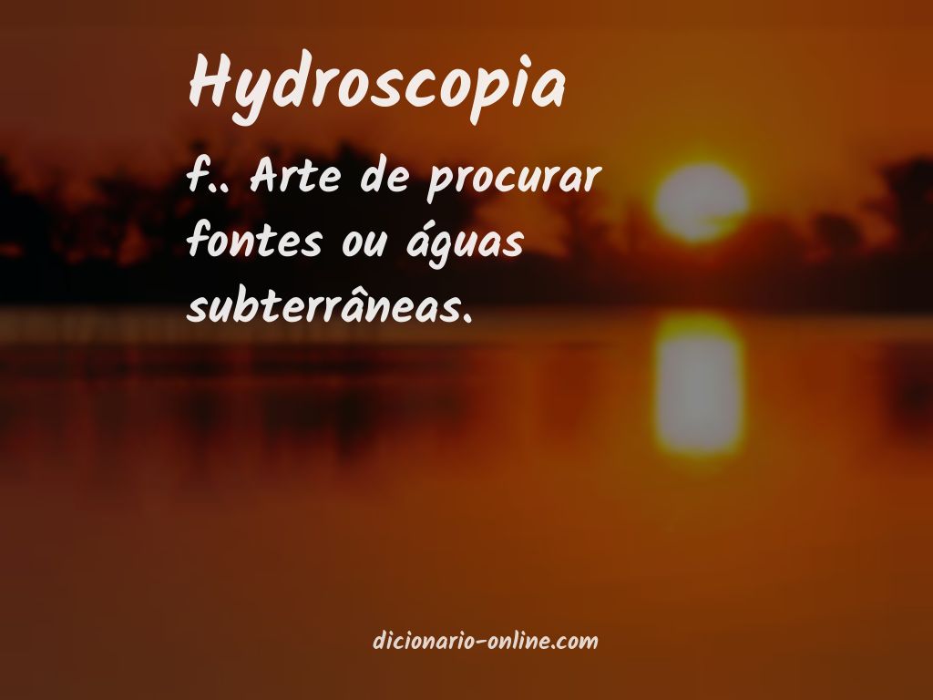 Significado de hydroscopia