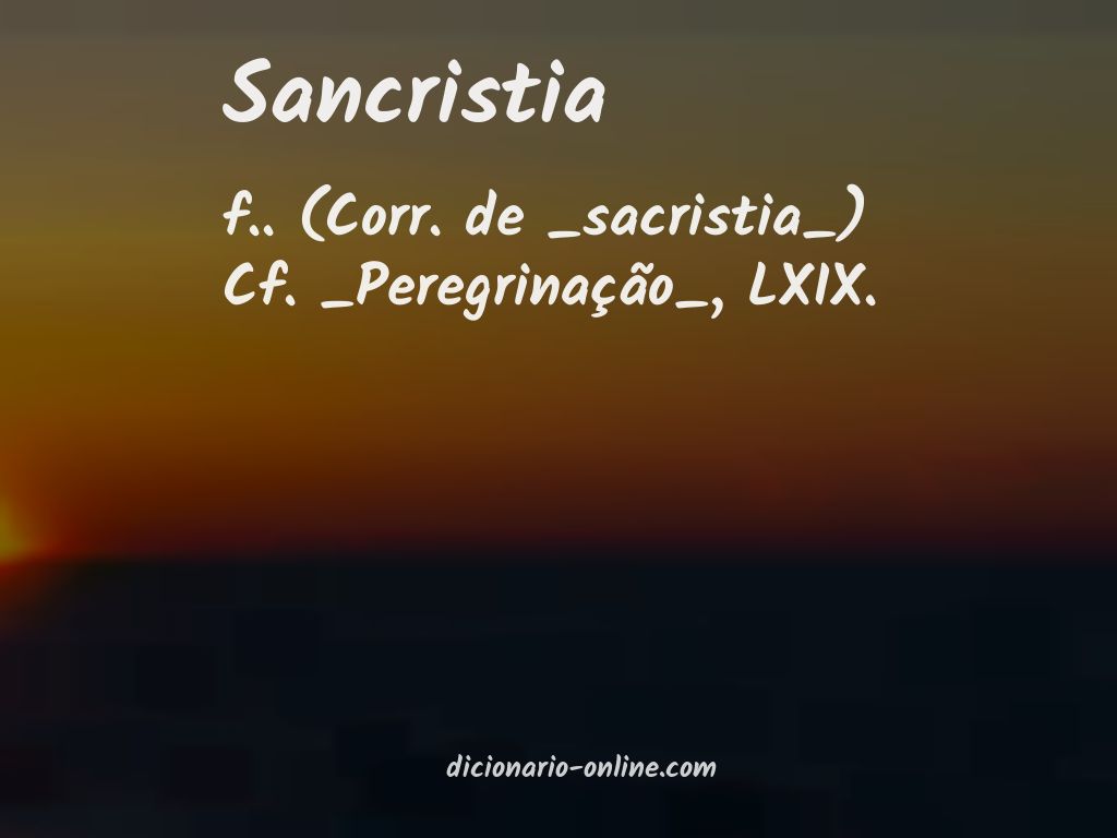 Significado de sancristia