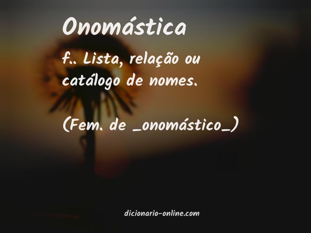 Significado de onomástica