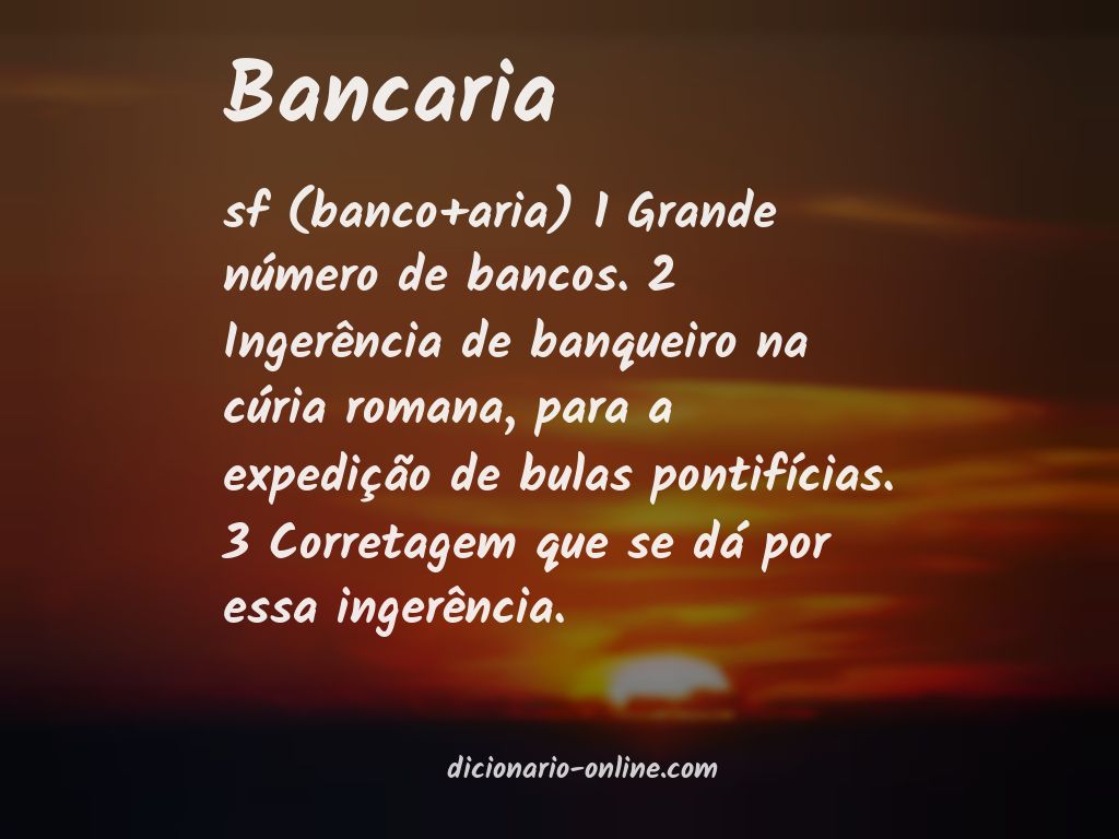 Significado de bancaria