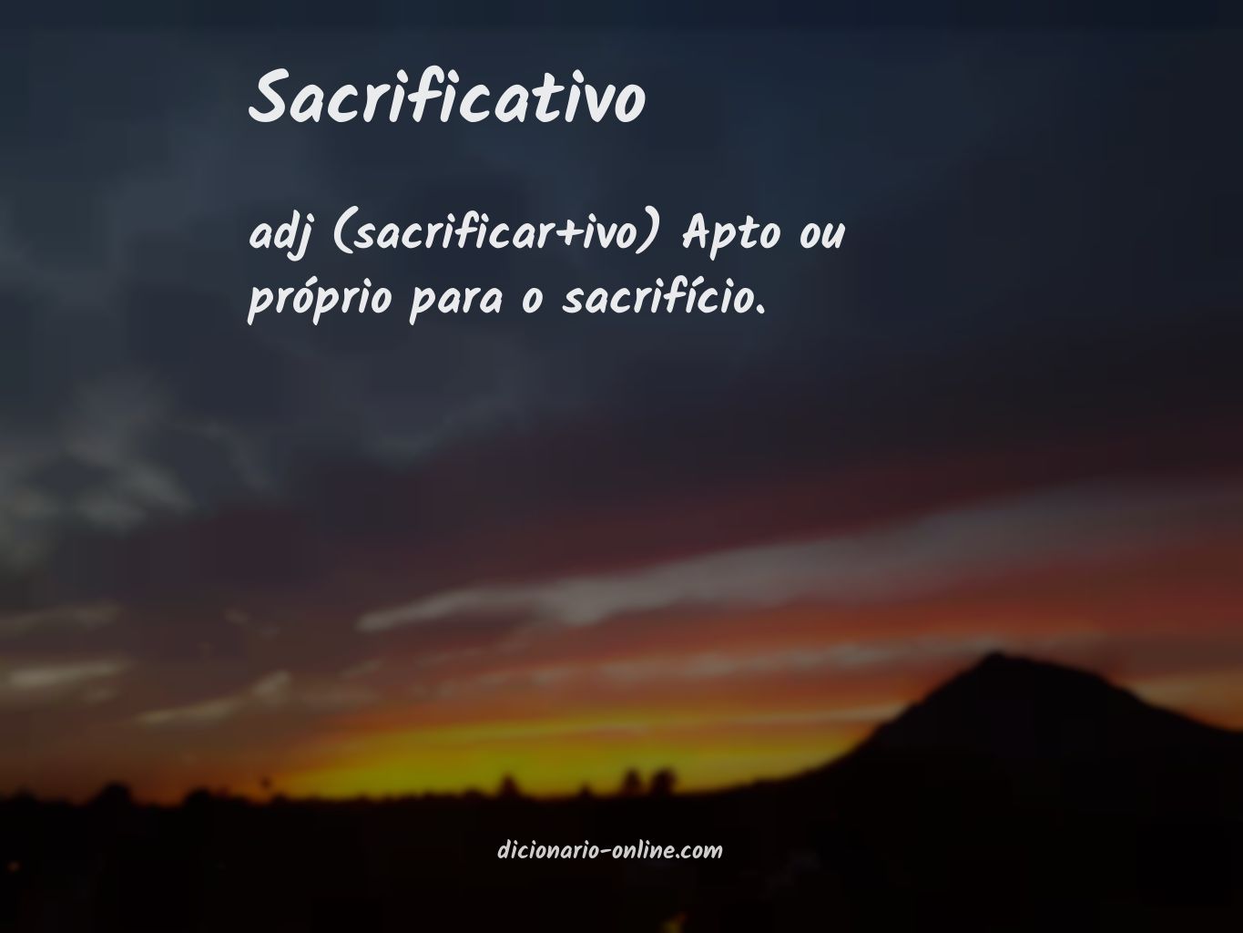 Significado de sacrificativo