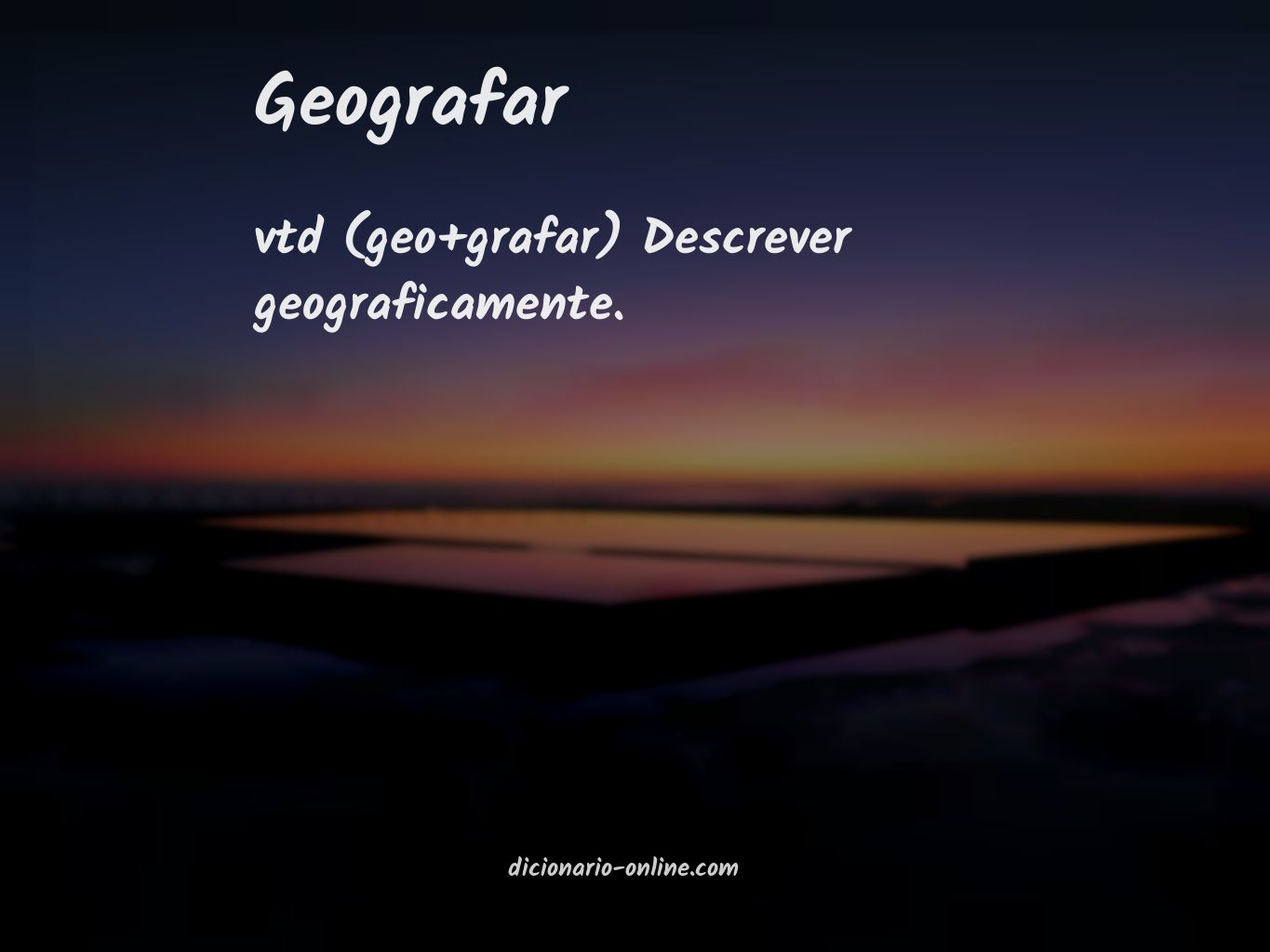 Significado de geografar