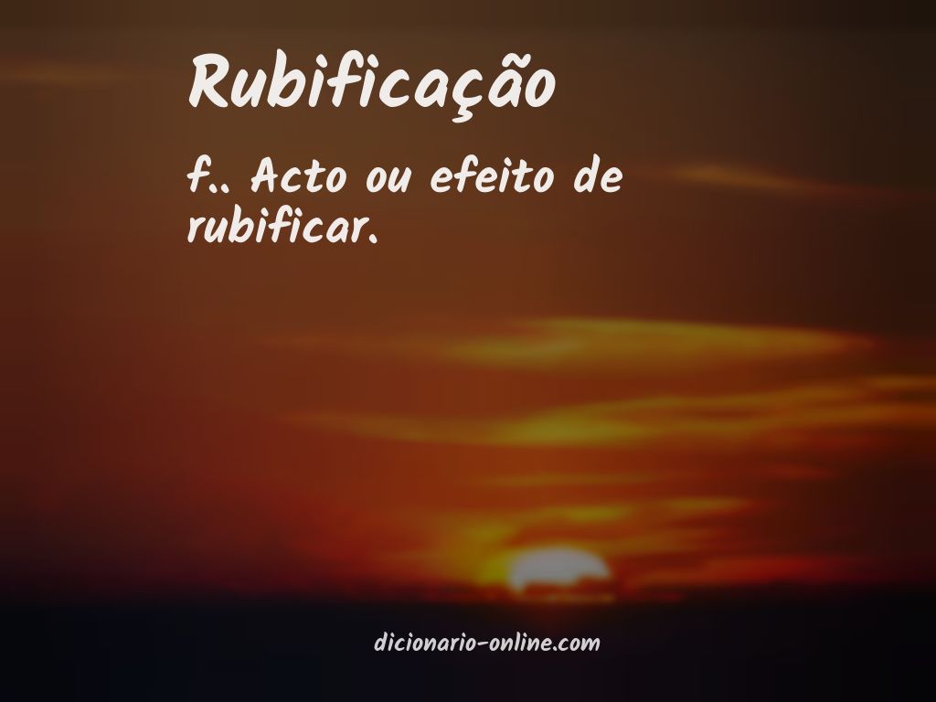 Significado de rubificação