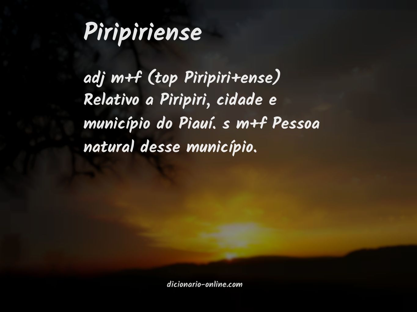 Significado de piripiriense