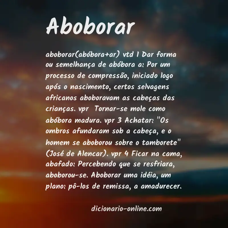 Significado de aboborar