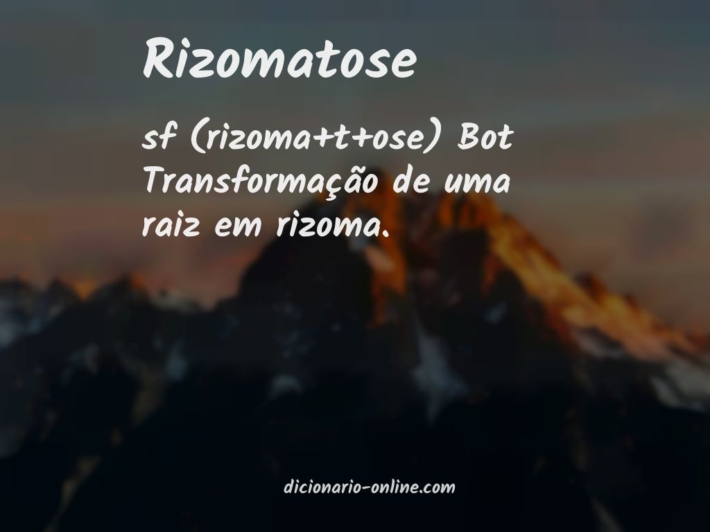 Significado de rizomatose