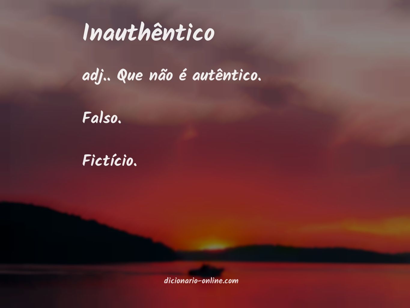 Significado de inauthêntico