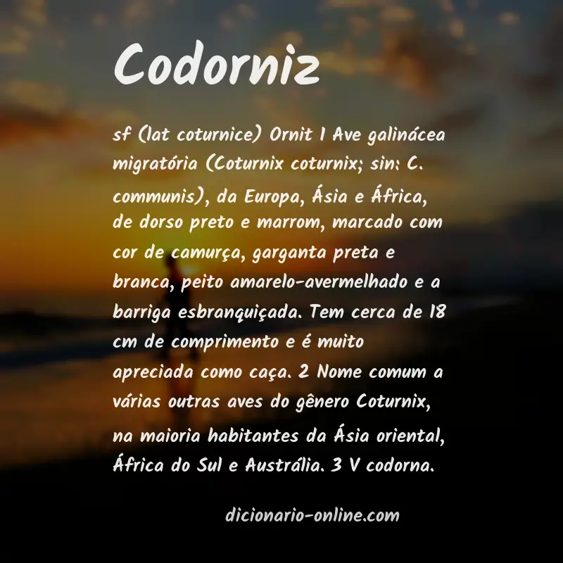 Significado de codorniz