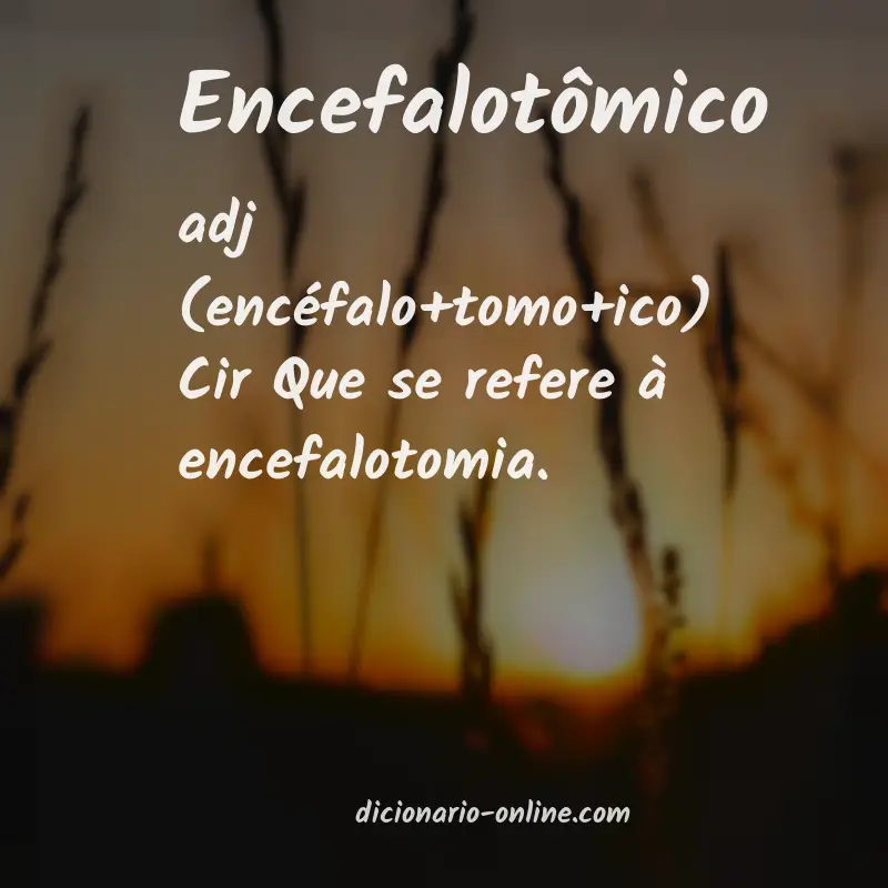 Significado de encefalotômico