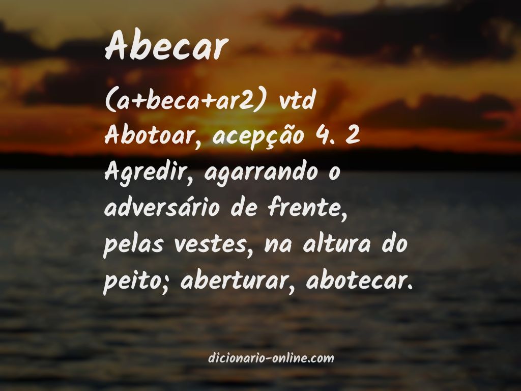 Significado de abecar