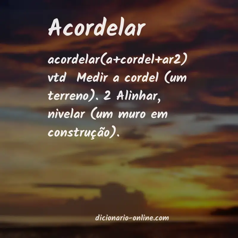 Significado de acordelar
