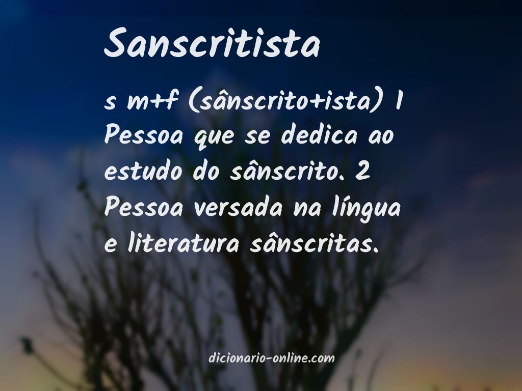 Significado de sanscritista