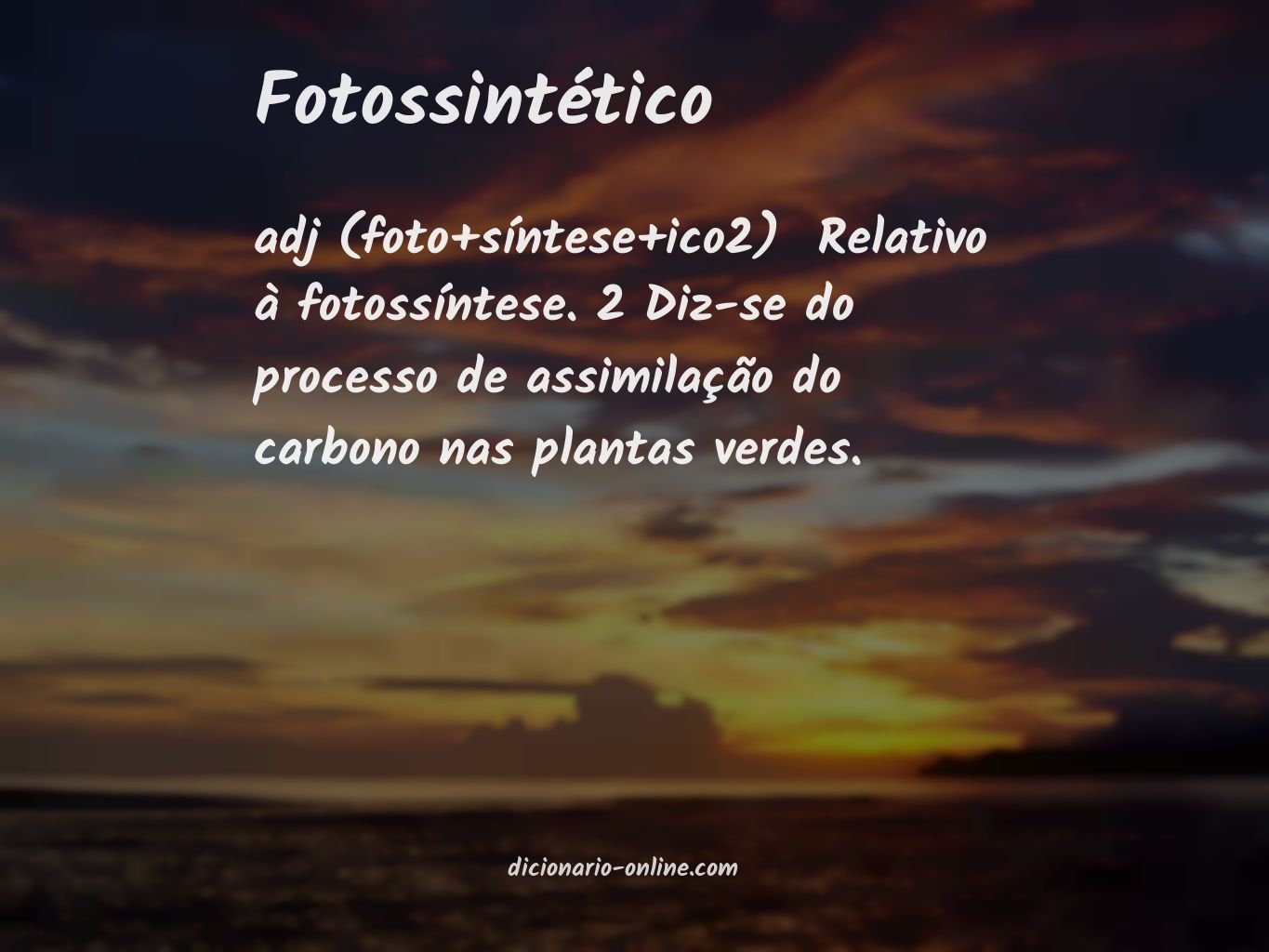 Significado de fotossintético