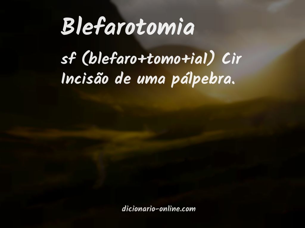 Significado de blefarotomia