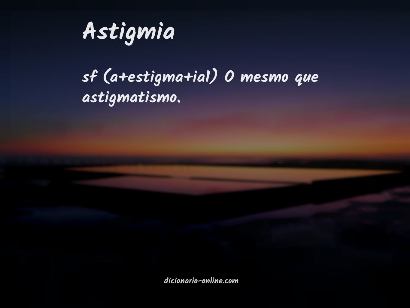 Significado de astigmia