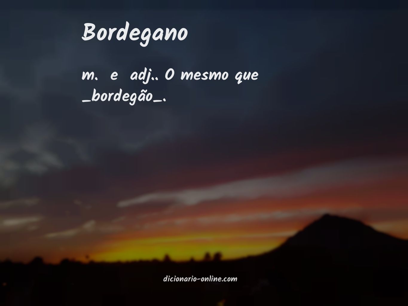 Significado de bordegano