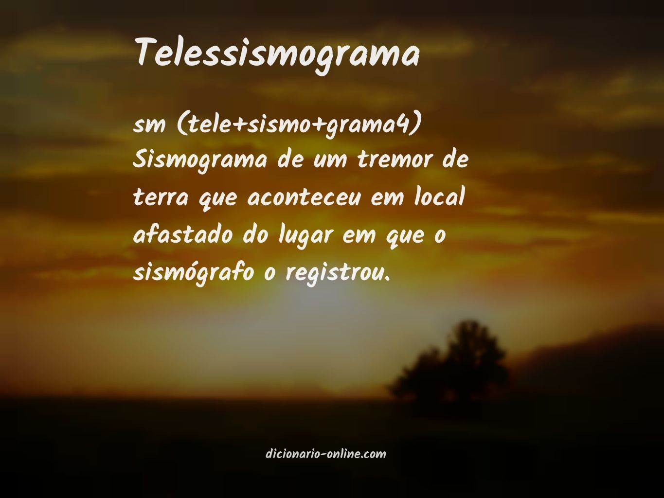 Significado de telessismograma