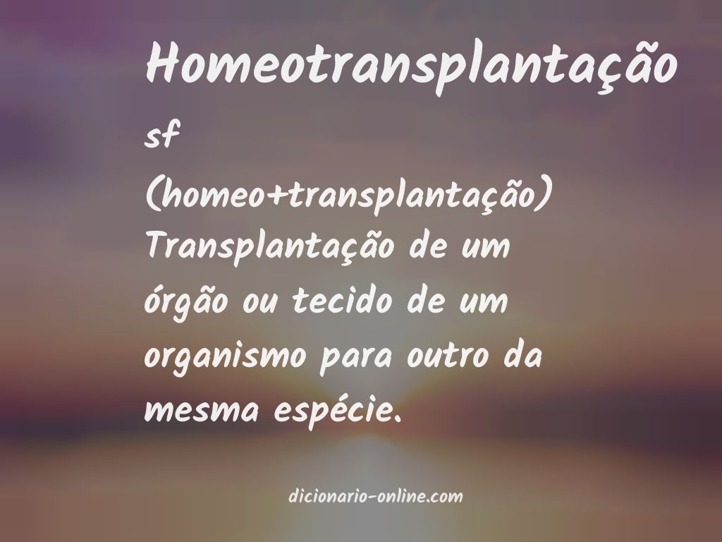 Significado de homeotransplantação