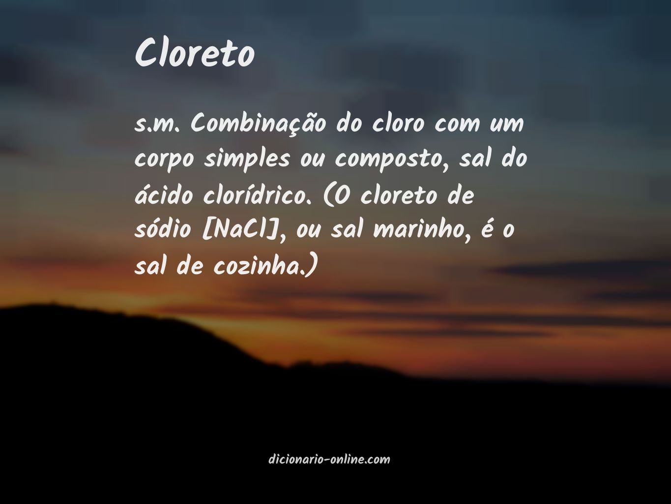 Significado de cloreto