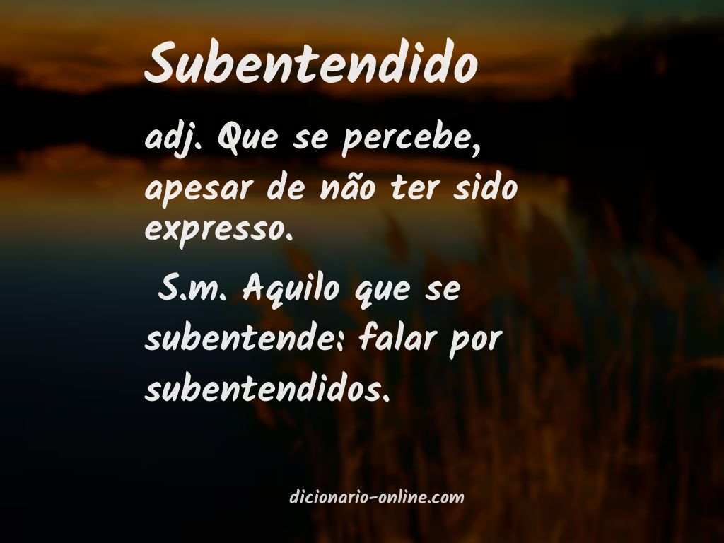 Significado de subentendido