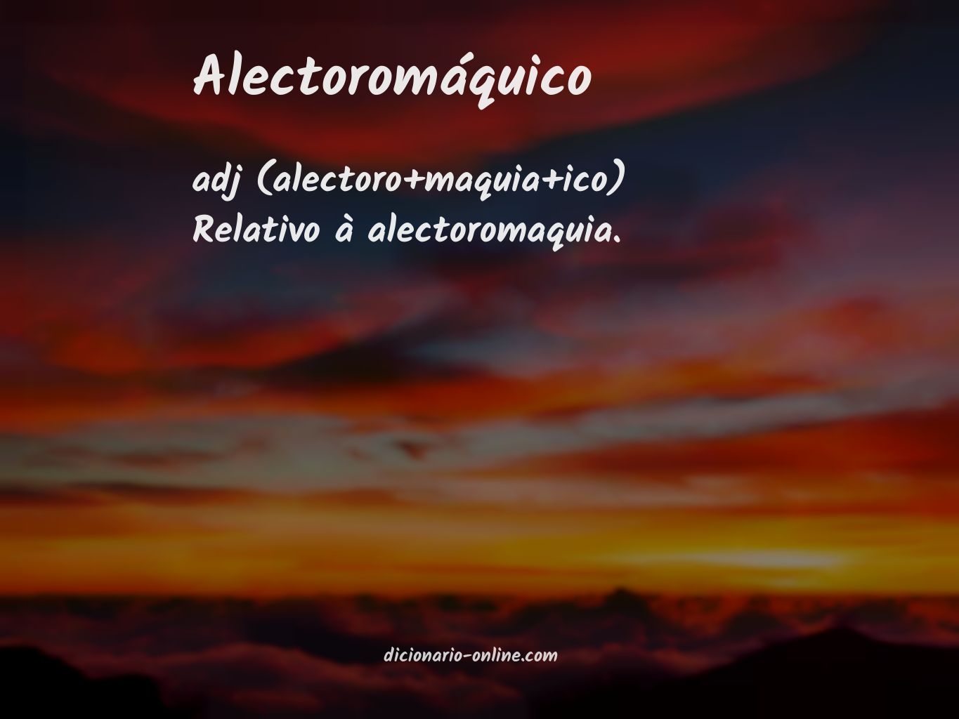 Significado de alectoromáquico