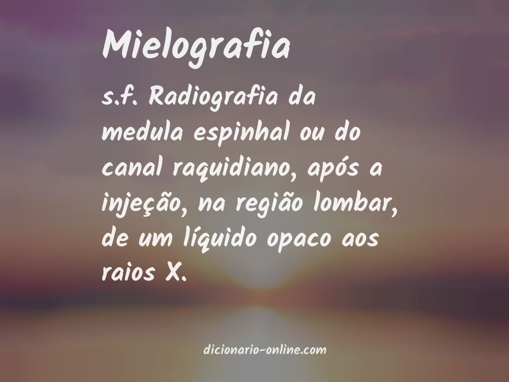 Significado de mielografia