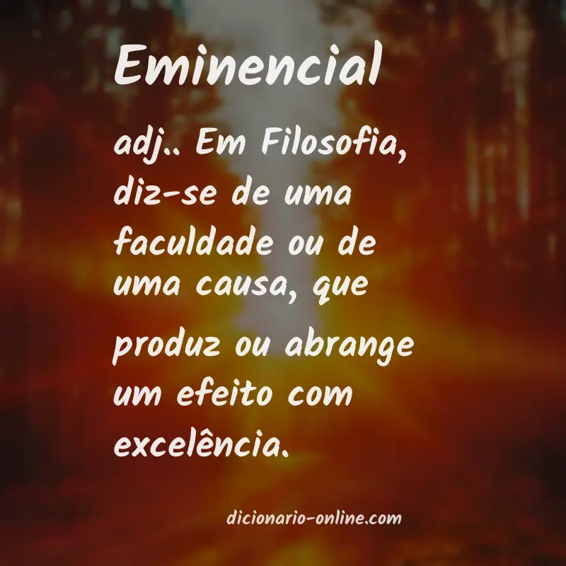 Significado de eminencial