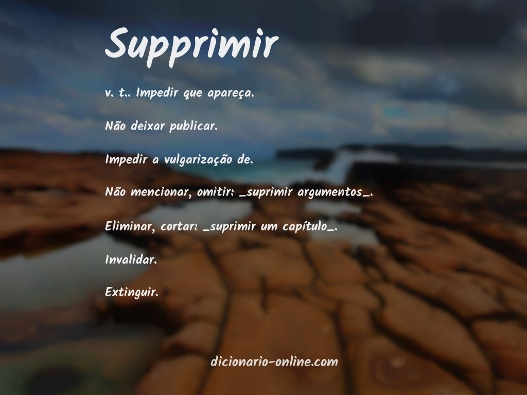 Significado de supprimir