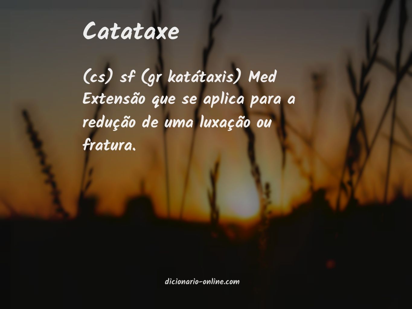 Significado de catataxe