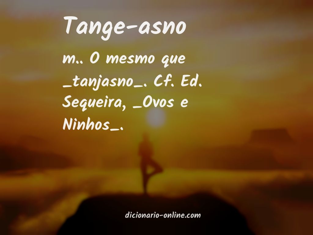 Significado de tange-asno