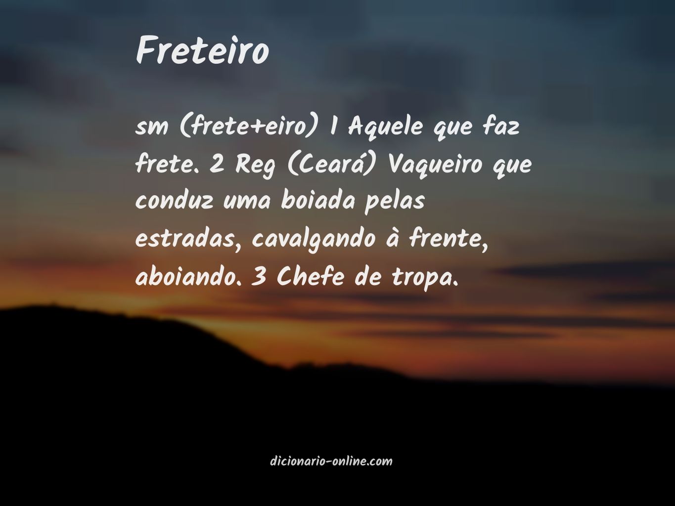 Significado de freteiro