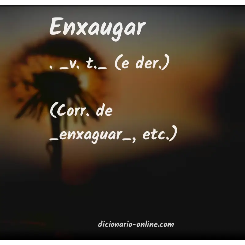 Significado de enxaugar