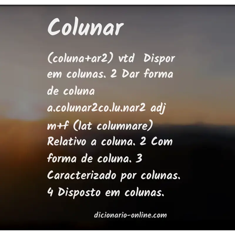 Significado de colunar