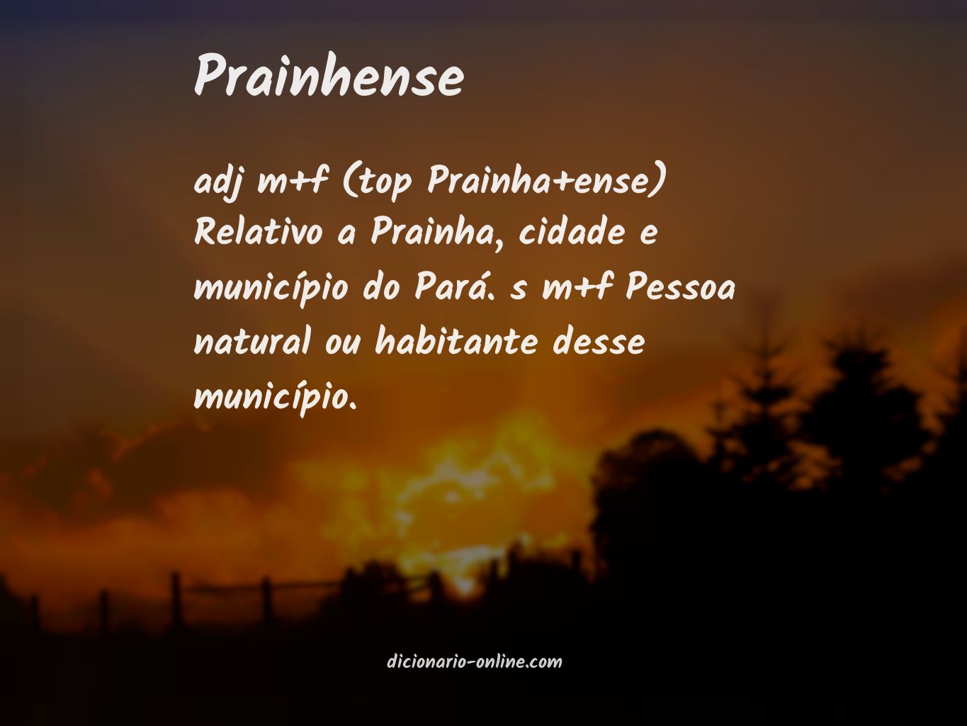 Significado de prainhense