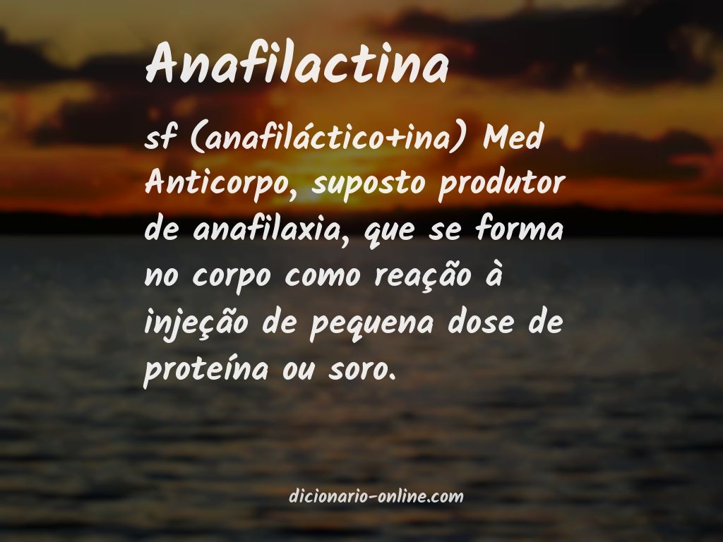 Significado de anafilactina